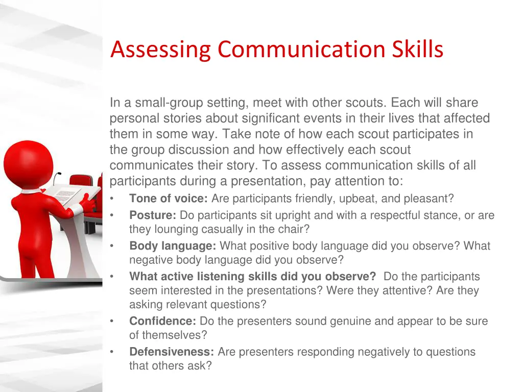 assessing communication skills