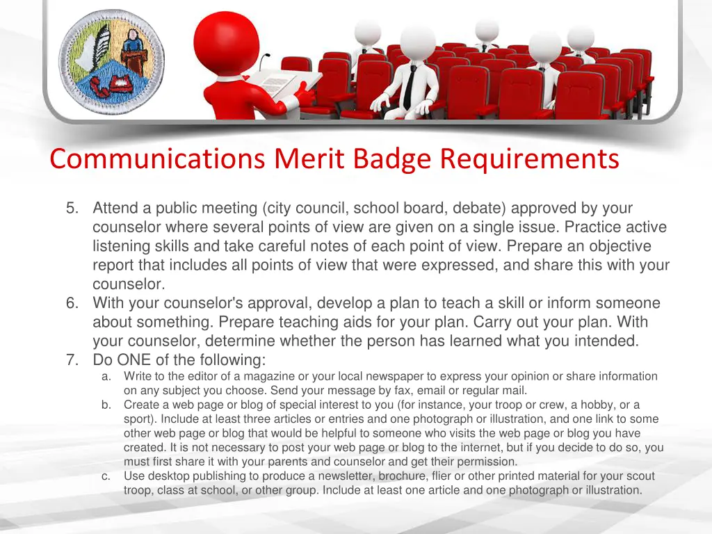 communications merit badge requirements 2