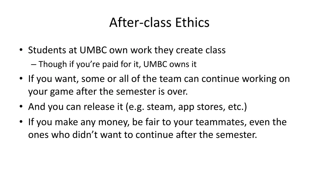 after class ethics