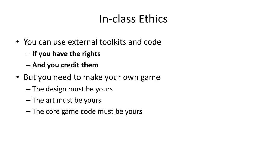in class ethics