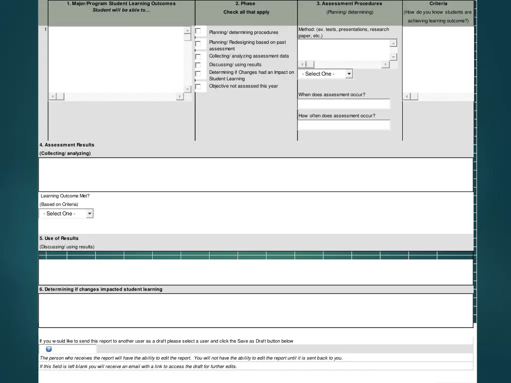 1 major program student learning outcomes student