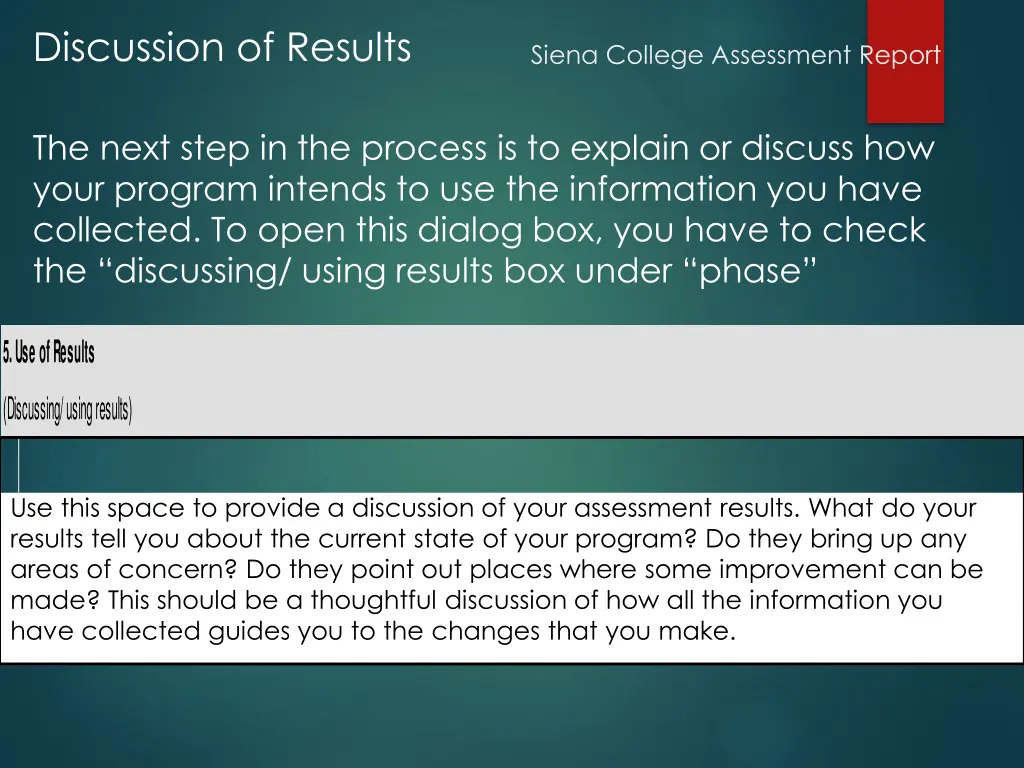 discussion of results