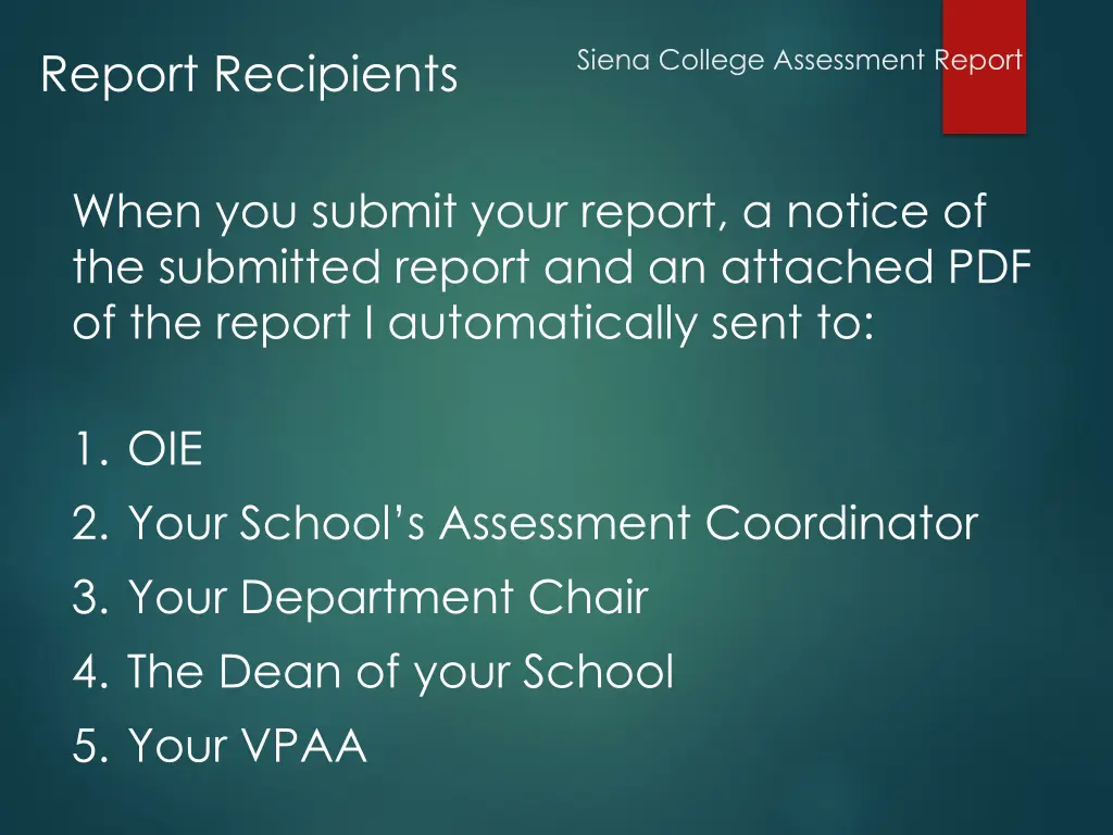 report recipients