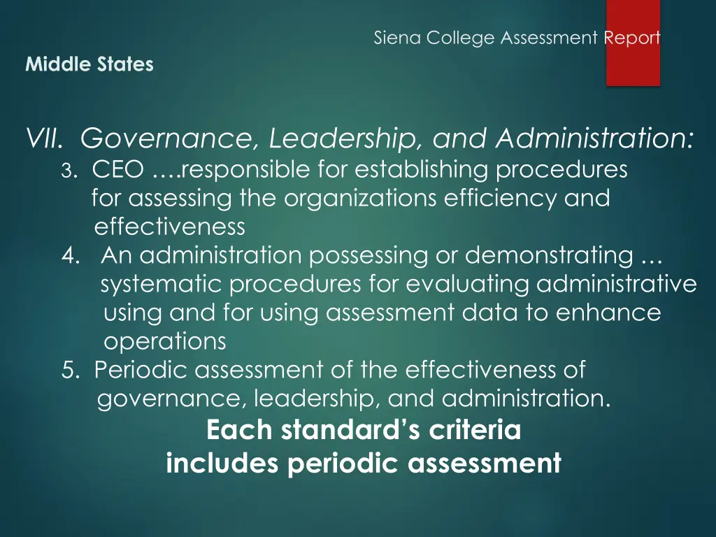 siena college assessment report 15