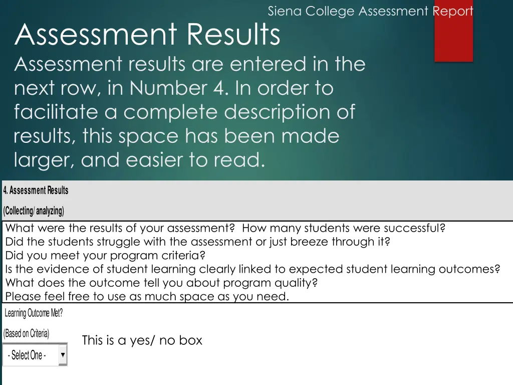 siena college assessment report 5