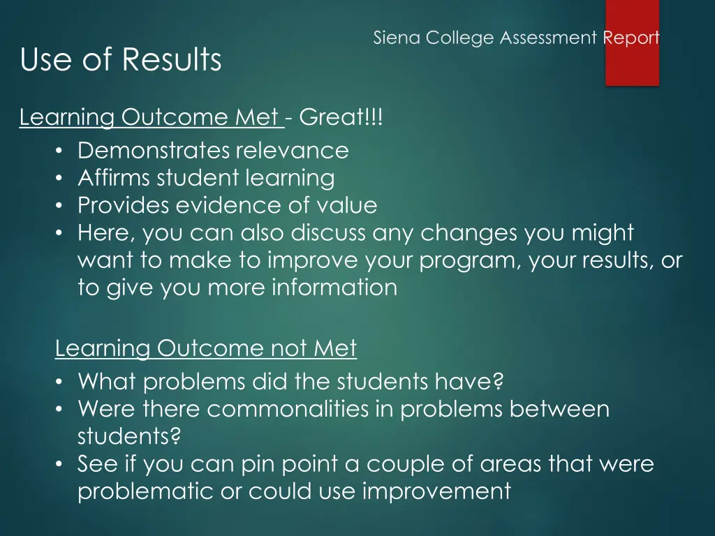 siena college assessment report 6