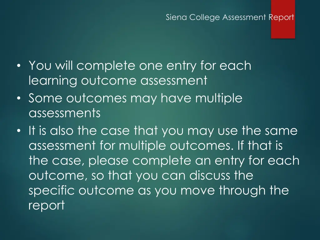 siena college assessment report 7