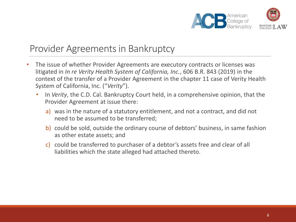 provider agreements in bankruptcy 2