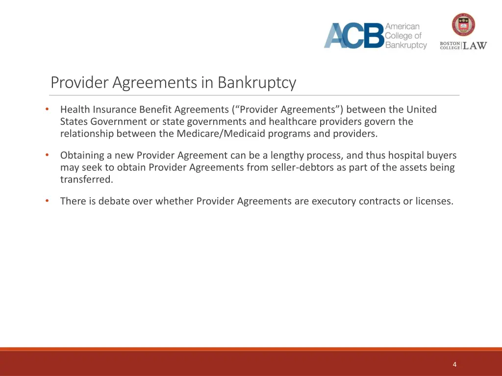 provider agreements in bankruptcy
