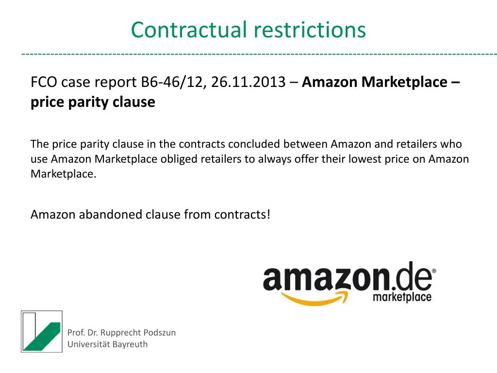 contractual restrictions