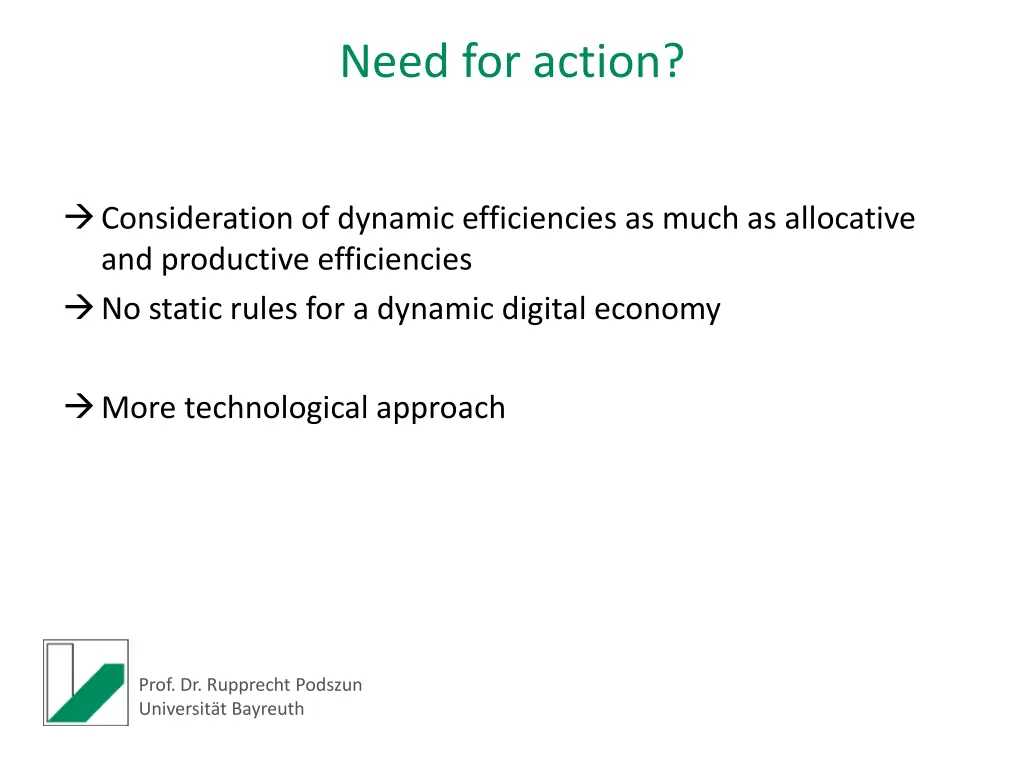 need for action