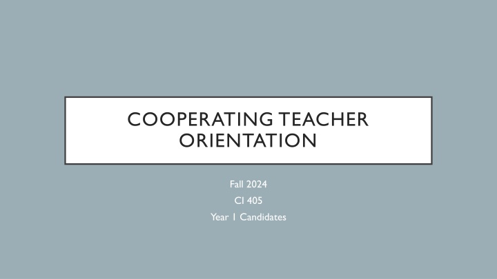 cooperating teacher orientation