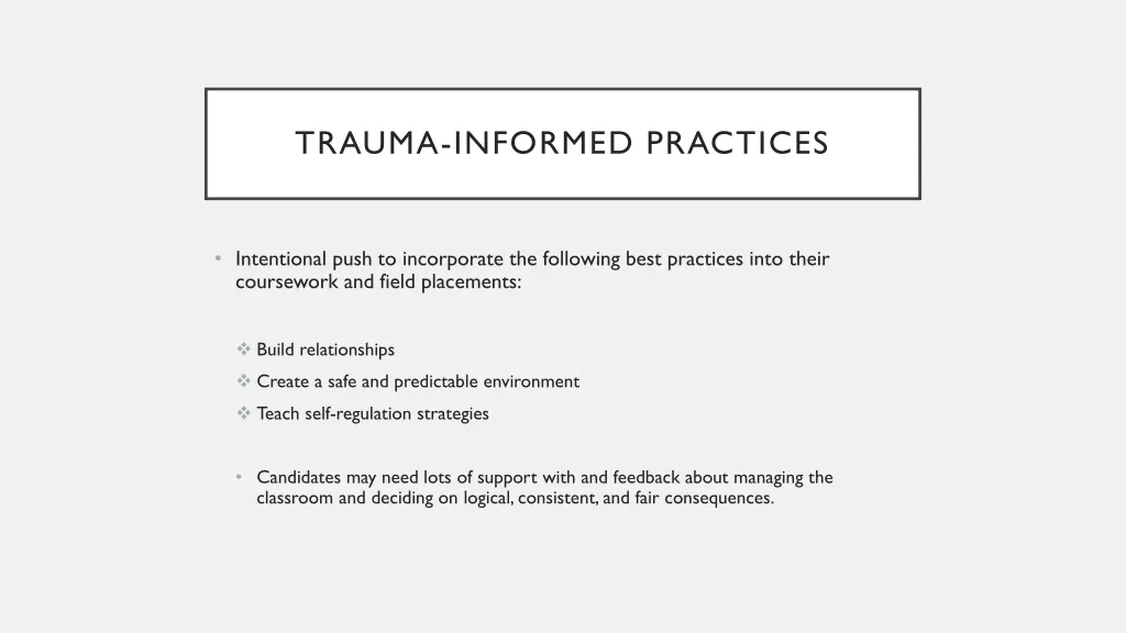 trauma informed practices