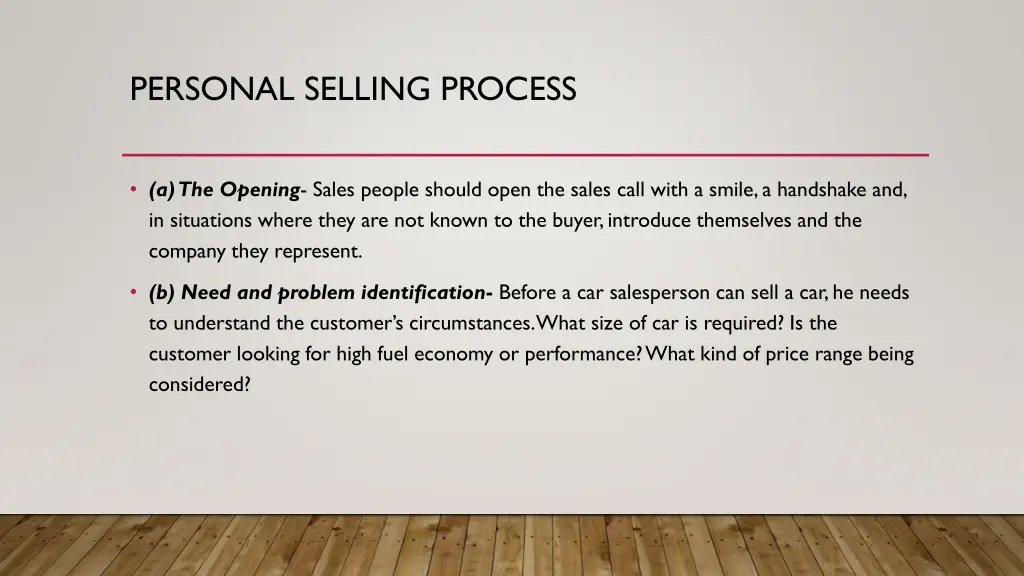 personal selling process