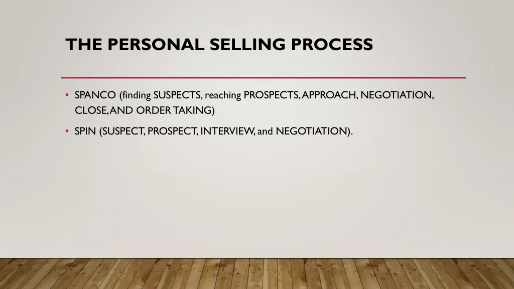 the personal selling process