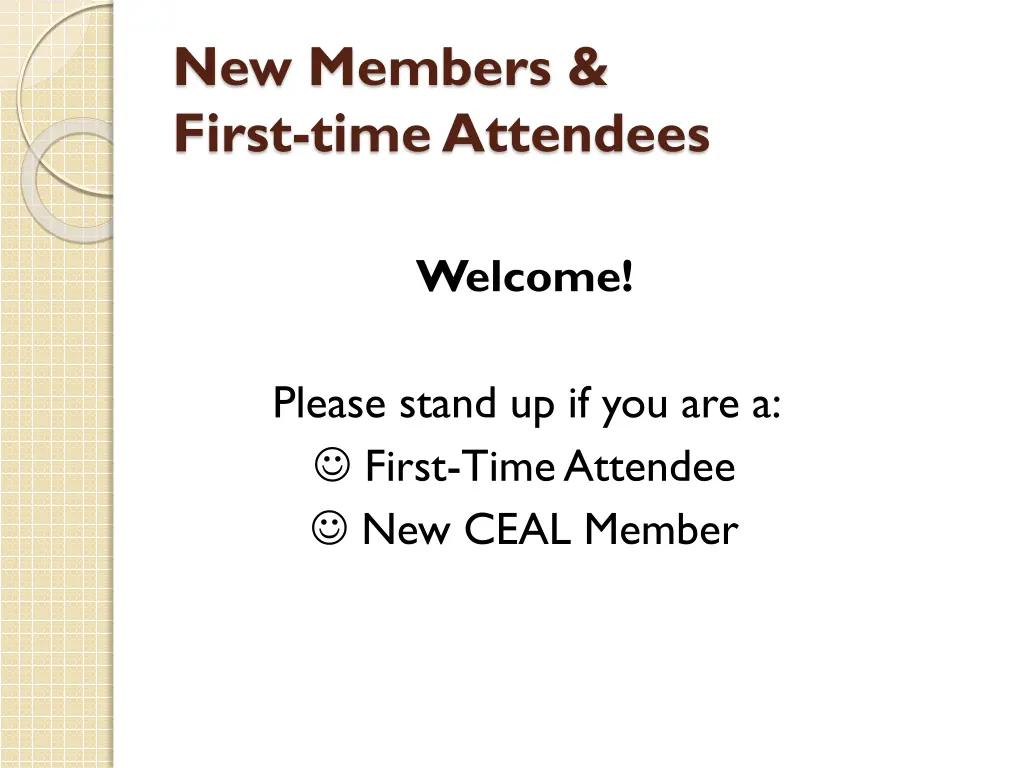 new members first time attendees