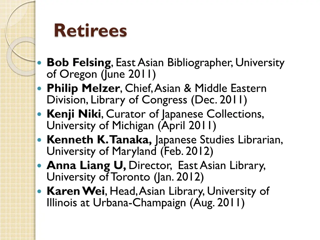 retirees