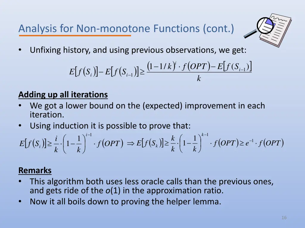 analysis for non monotone functions cont 2