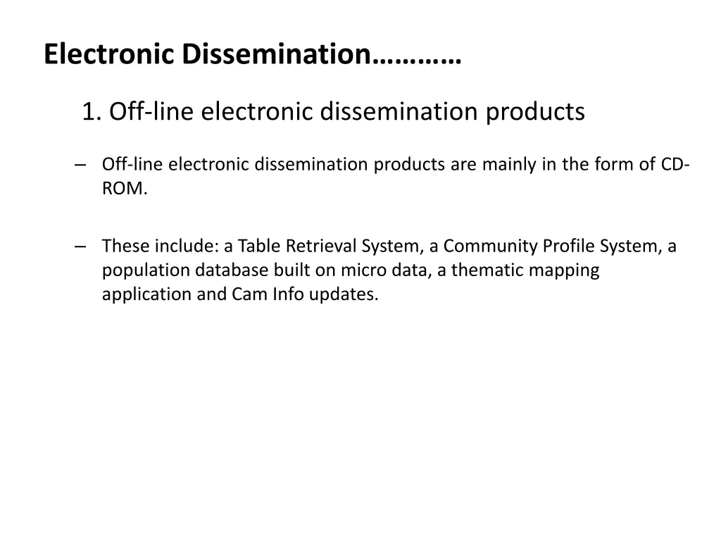 electronic dissemination
