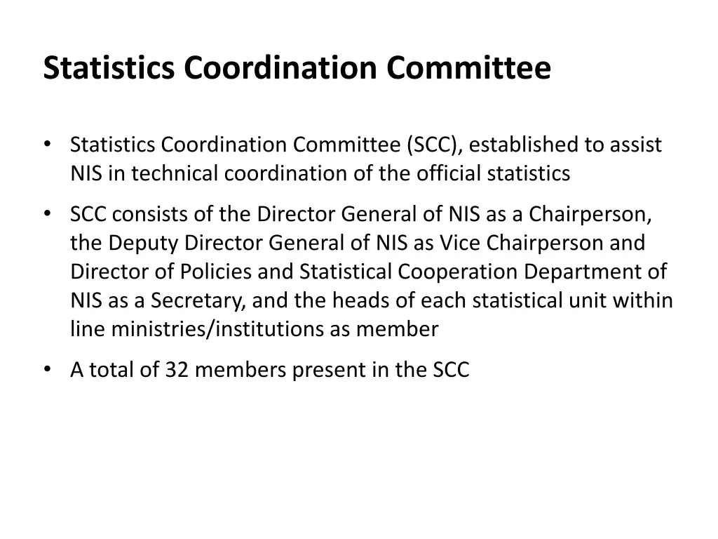 statistics coordination committee