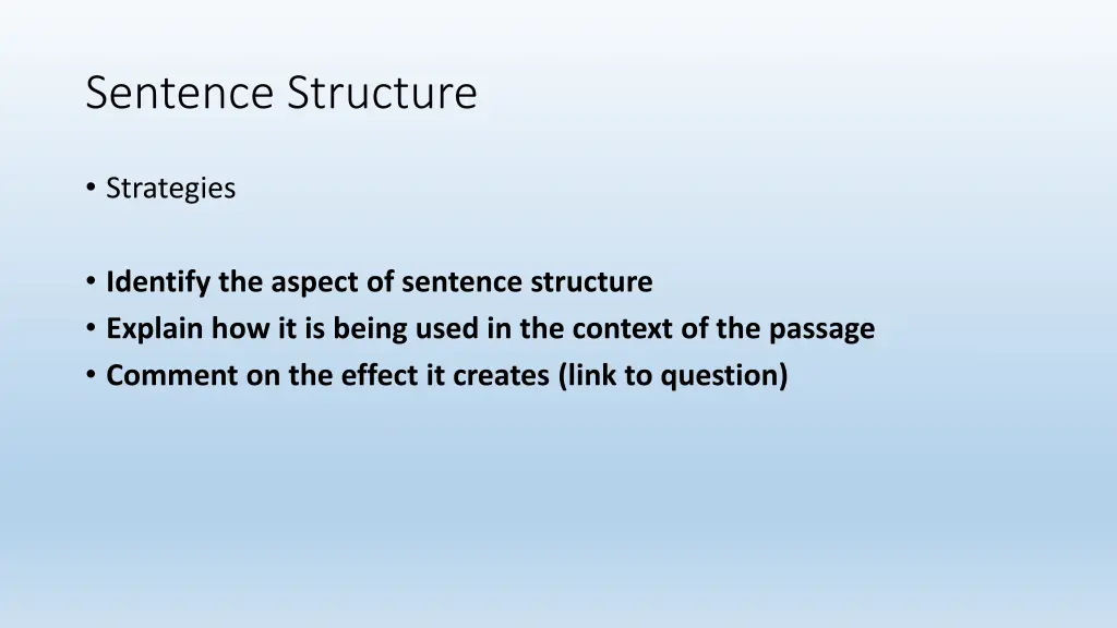 sentence structure