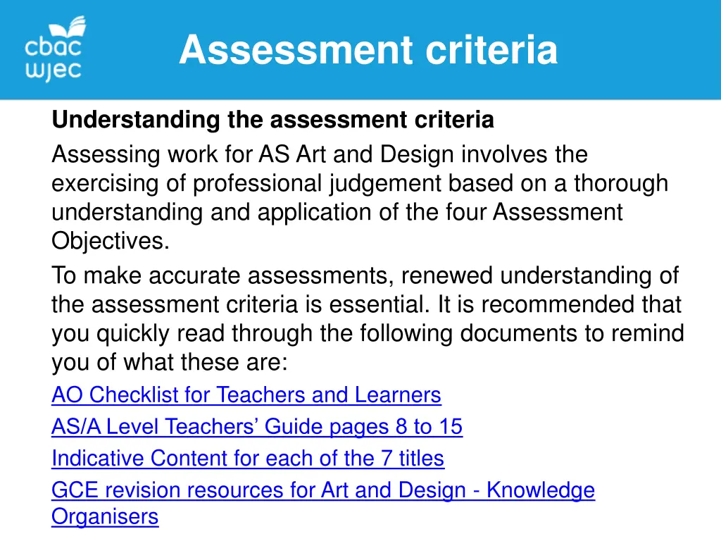 assessment criteria