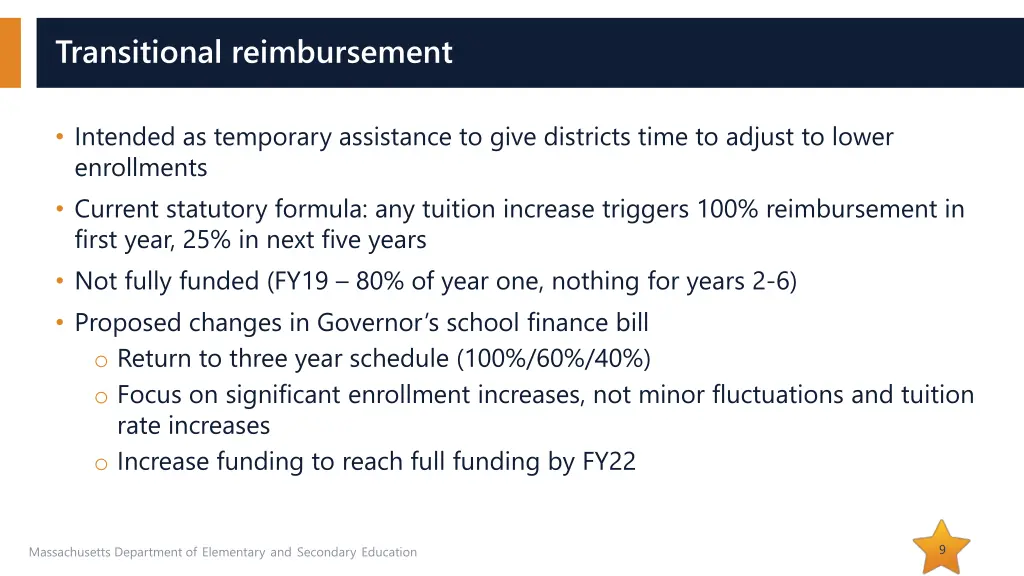 transitional reimbursement