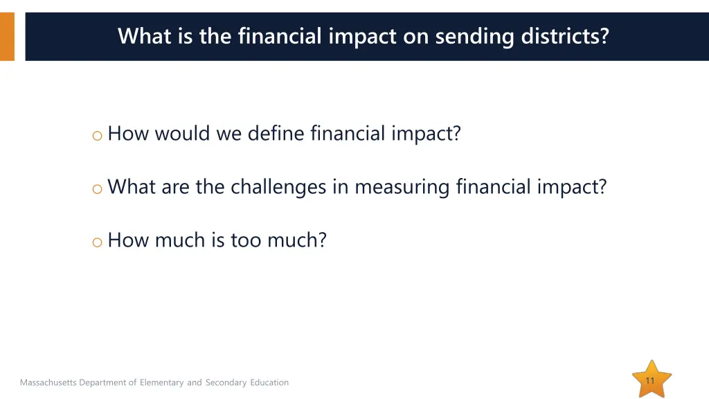 what is the financial impact on sending districts