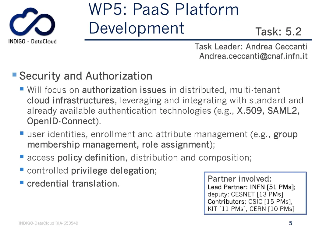 wp5 paas platform development 2