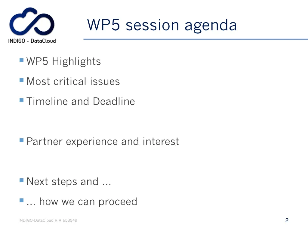 wp5 session agenda