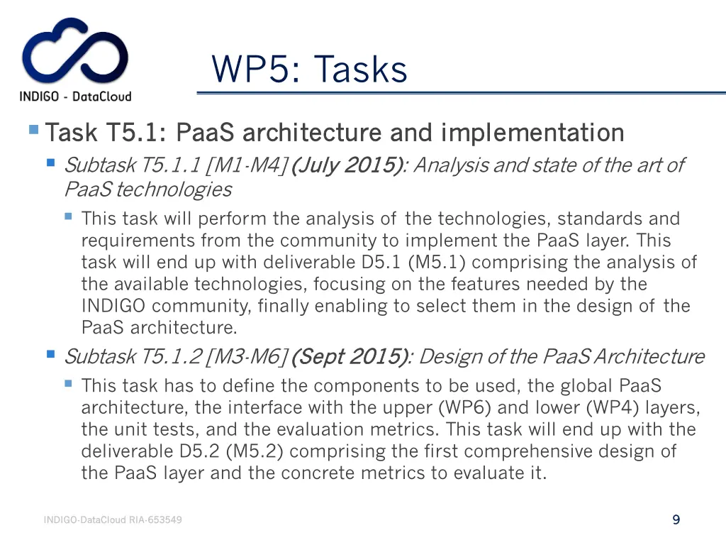wp5 tasks