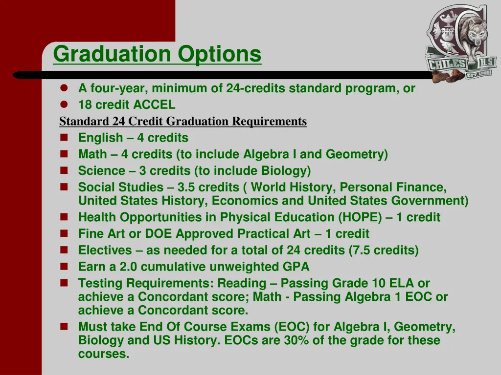 graduation options