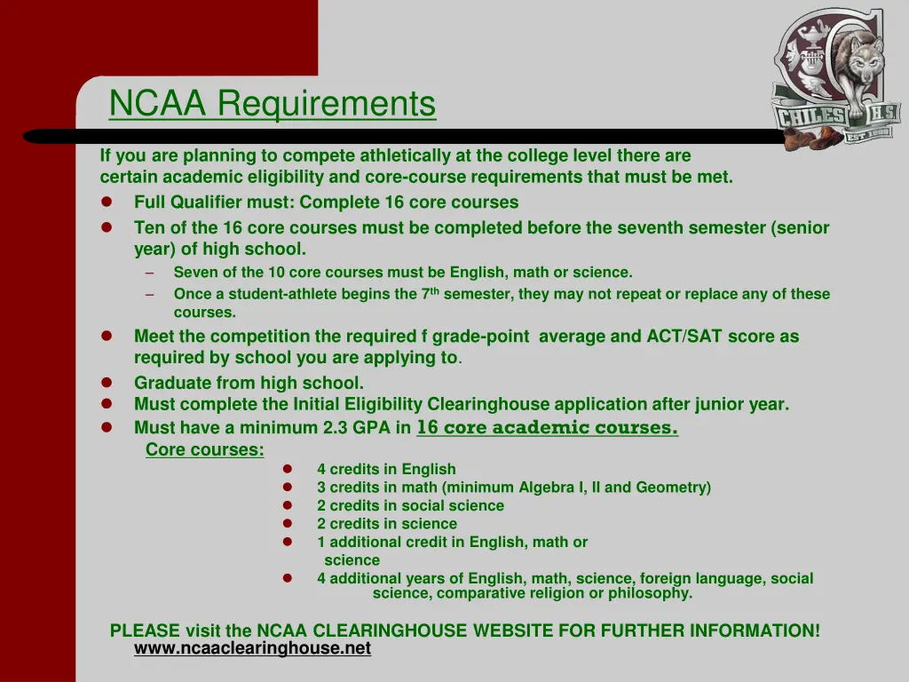 ncaa requirements