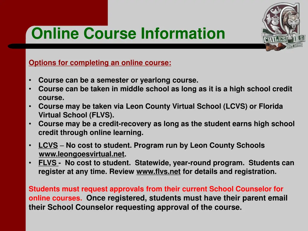 online course information