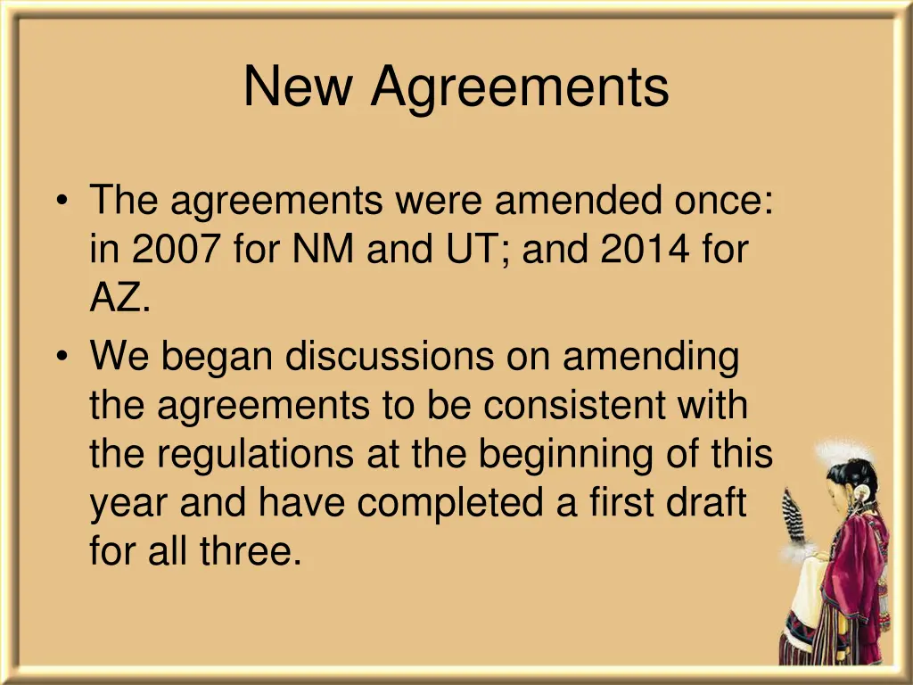 new agreements