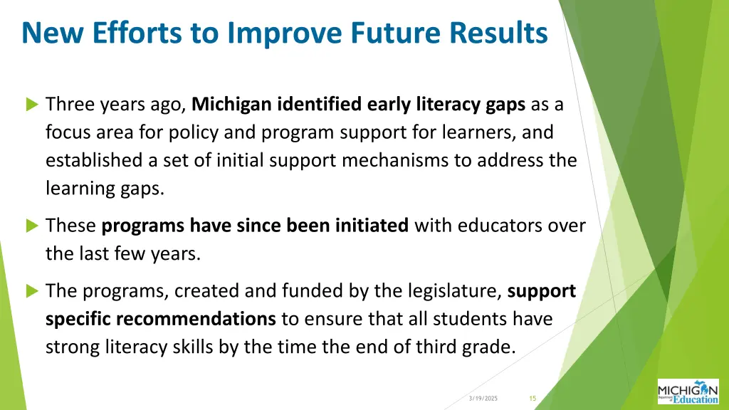 new efforts to improve future results