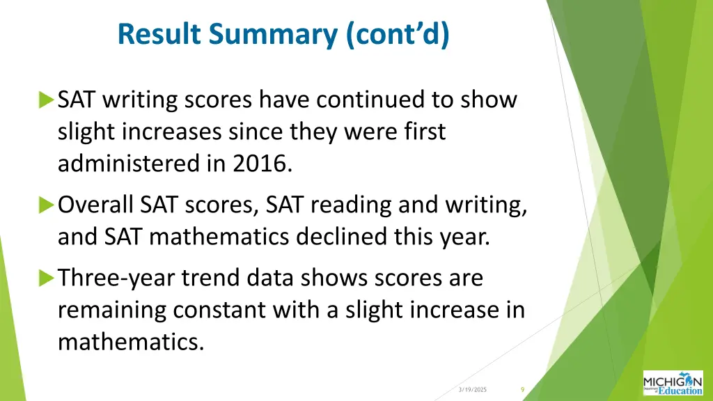 result summary cont d
