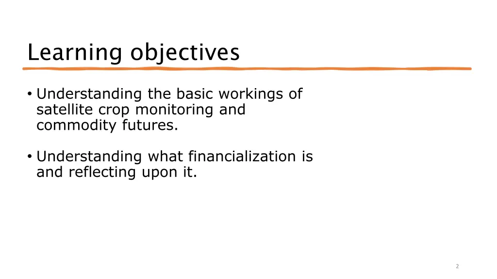 learning objectives