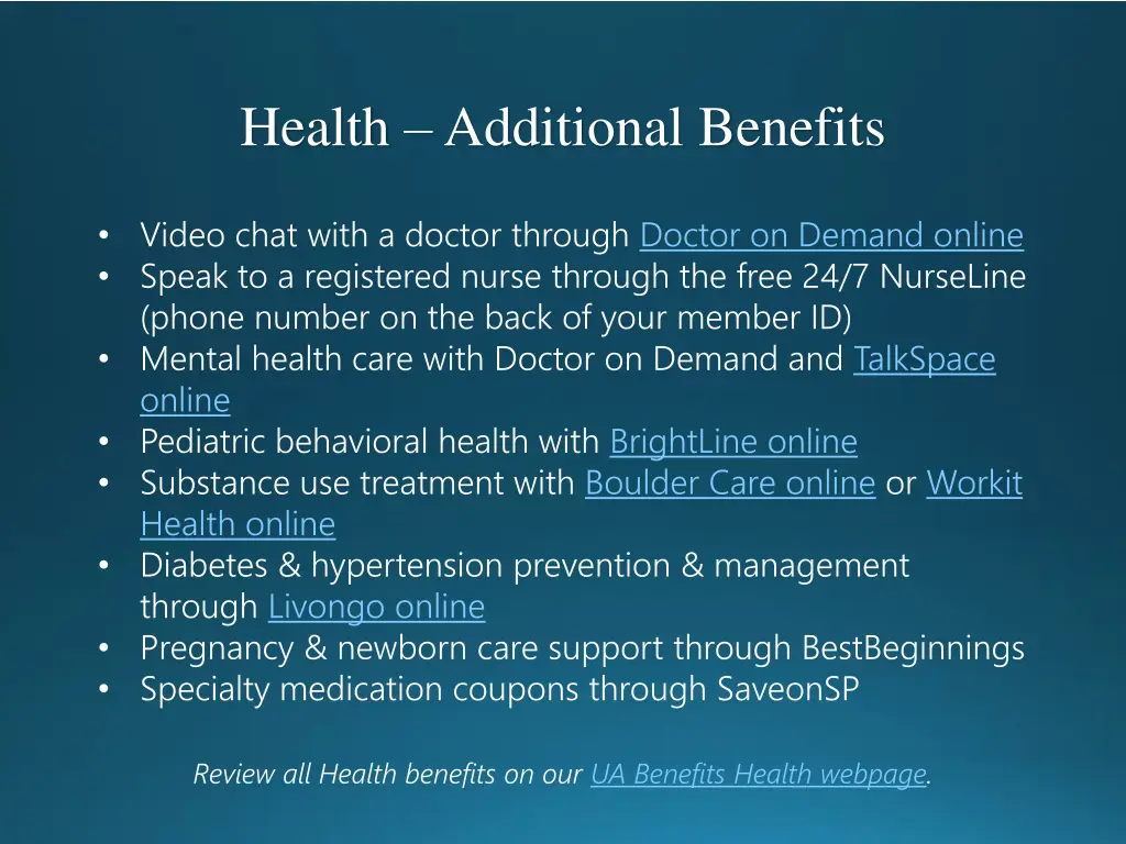 health additional benefits
