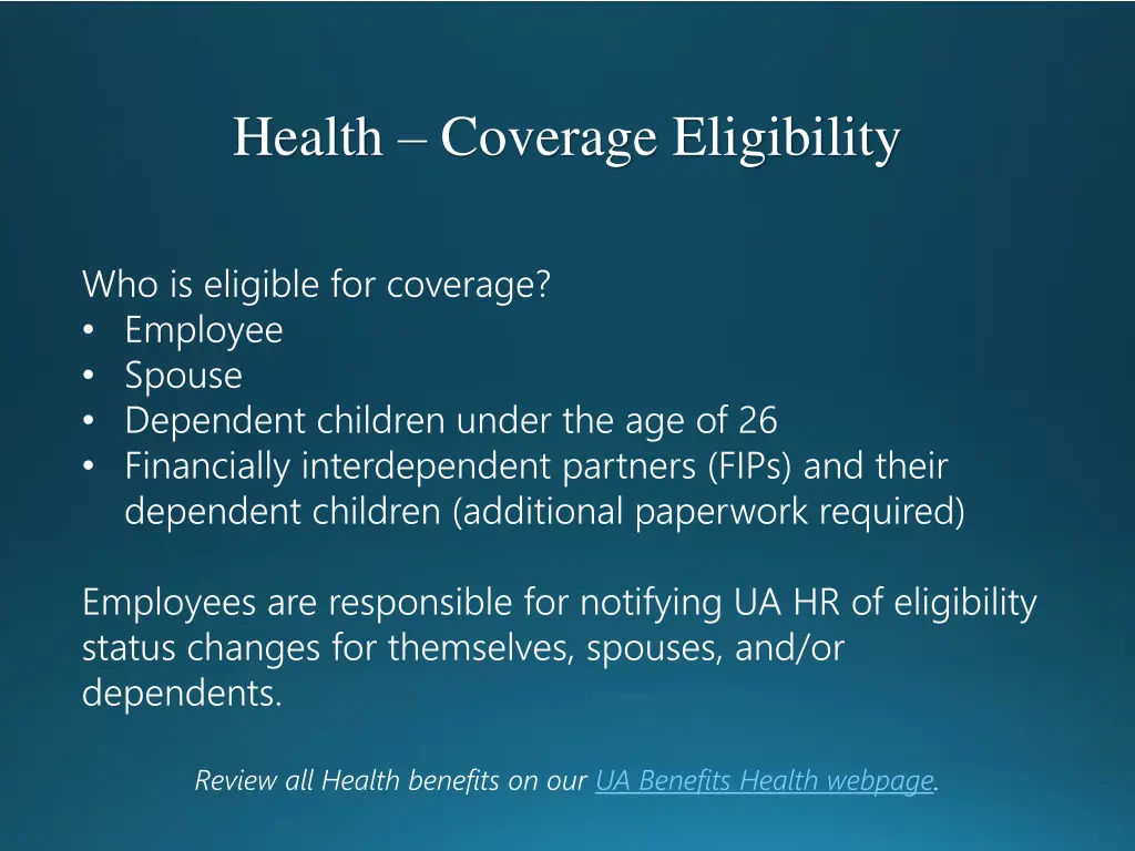 health coverage eligibility