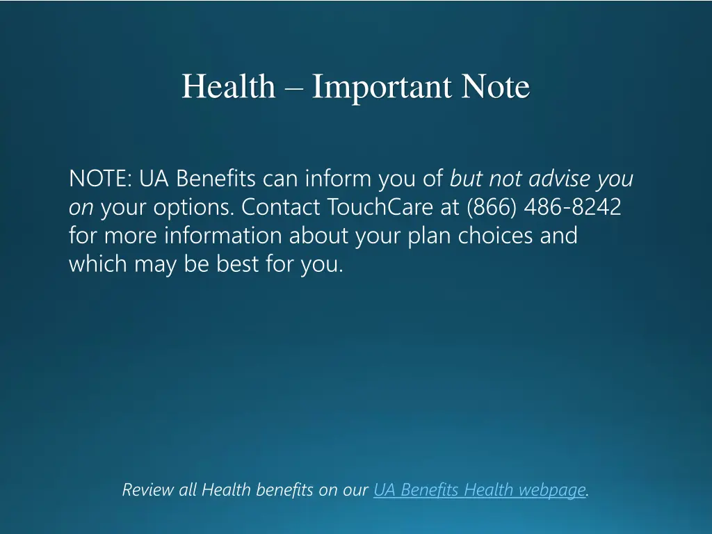 health important note