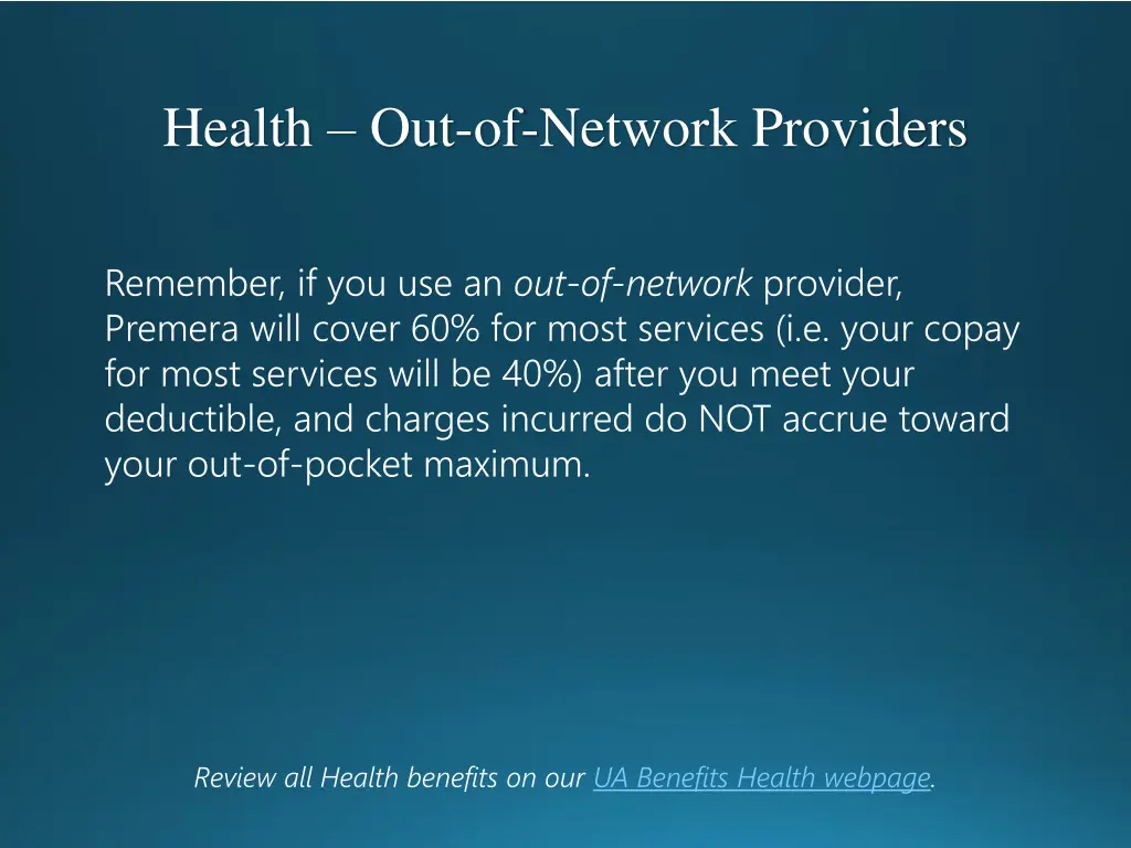 health out of network providers