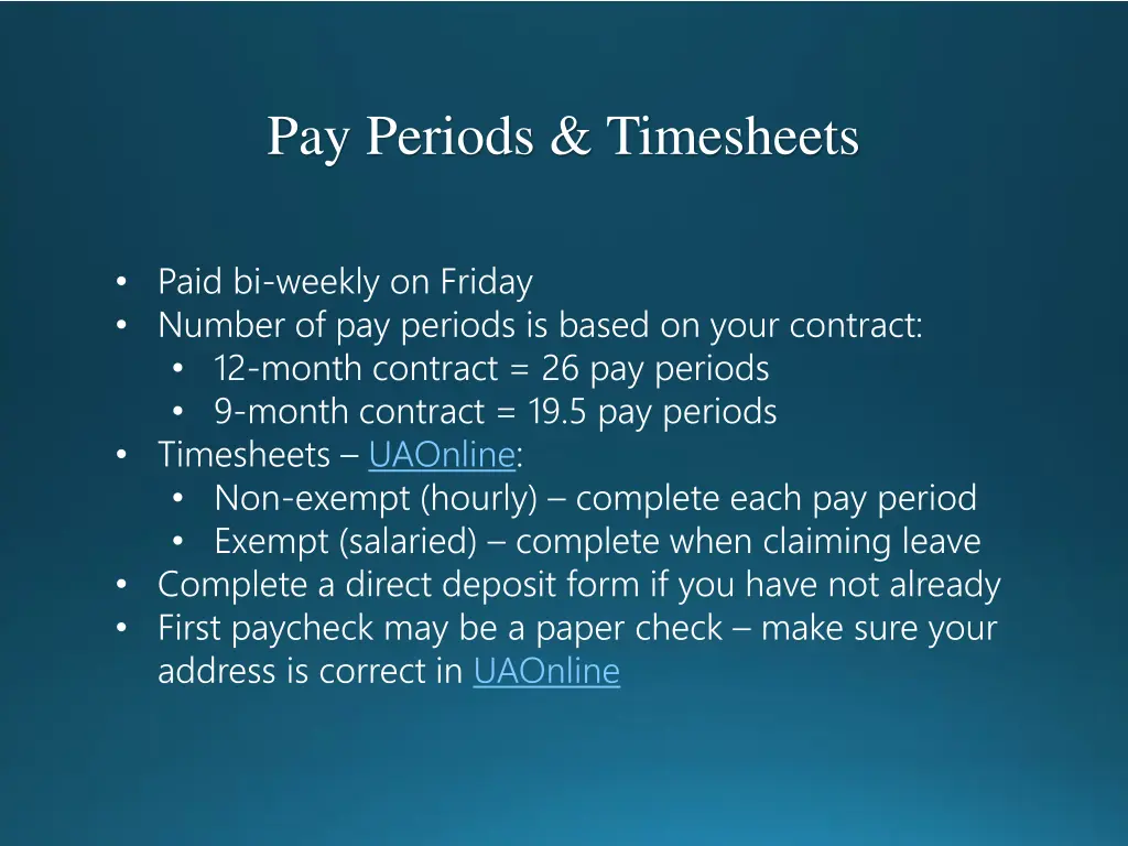 pay periods timesheets