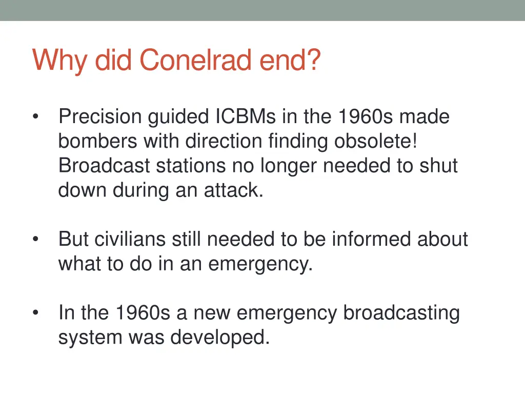why did conelrad end