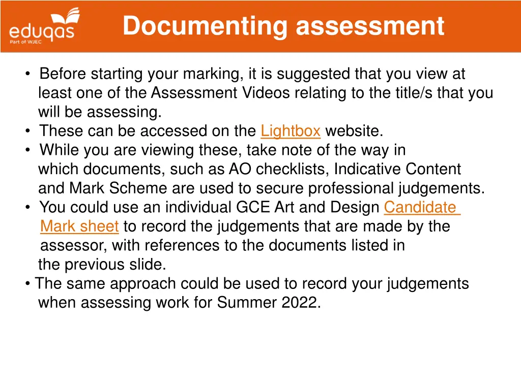 documenting assessment