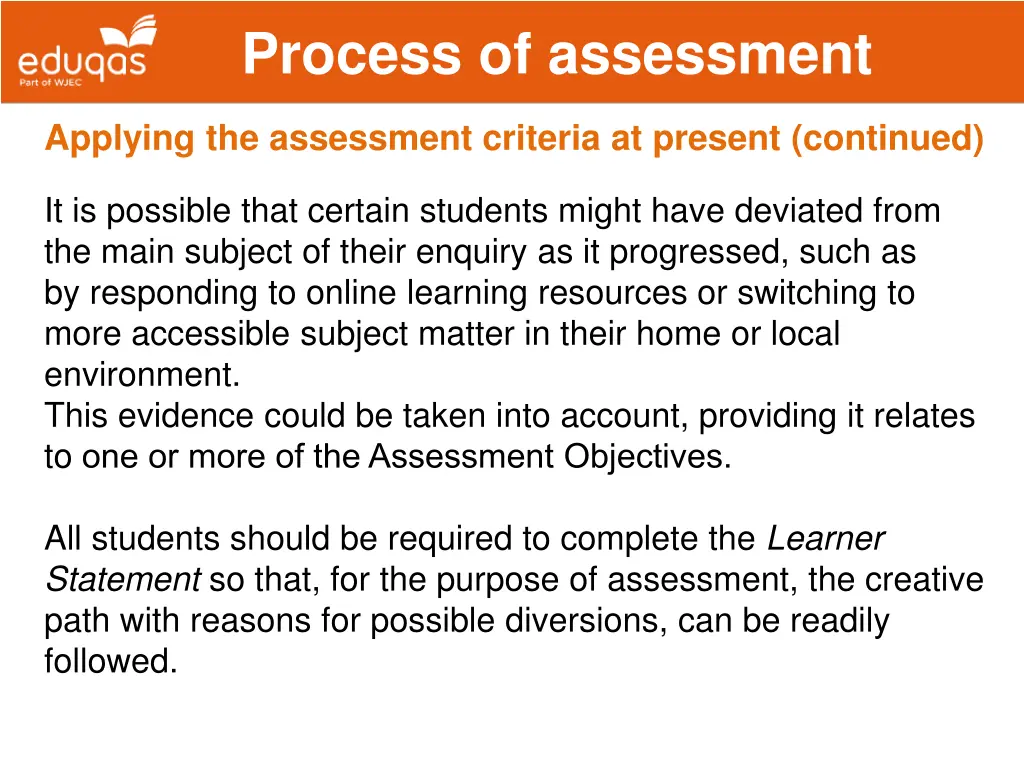 process of assessment 3