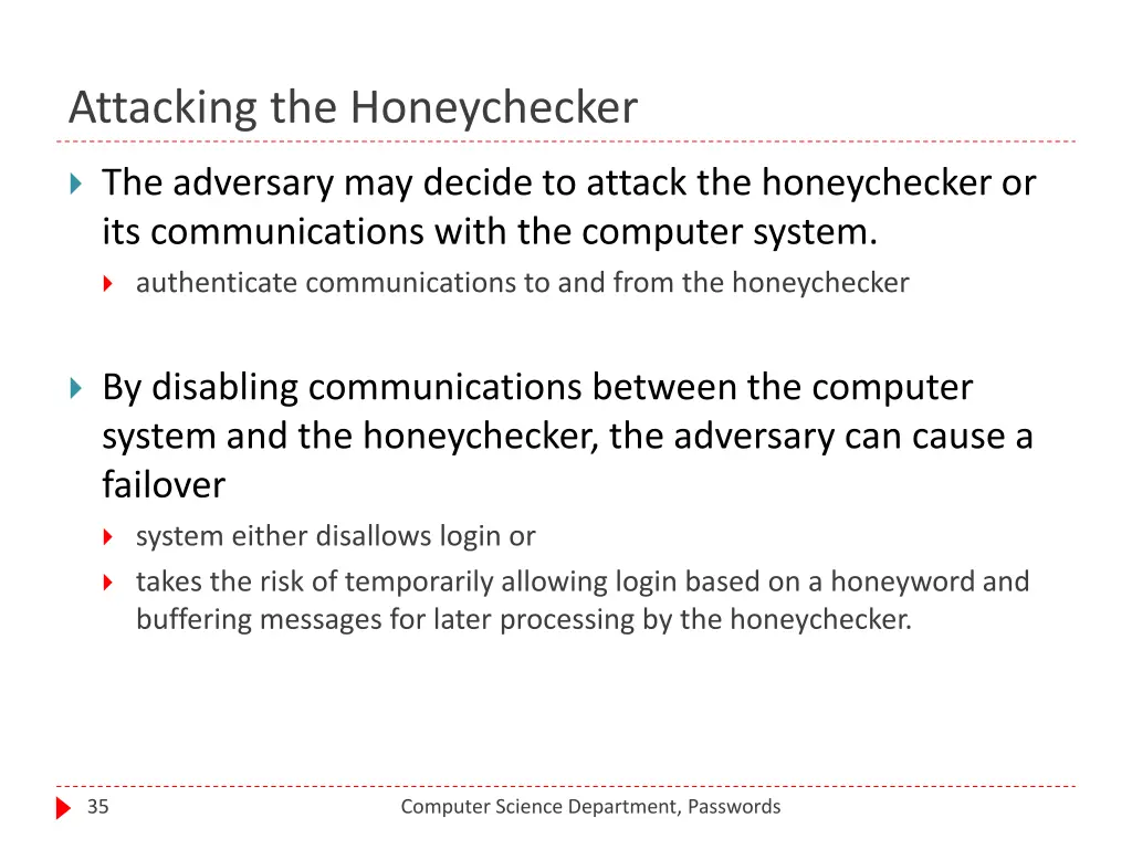 attacking the honeychecker