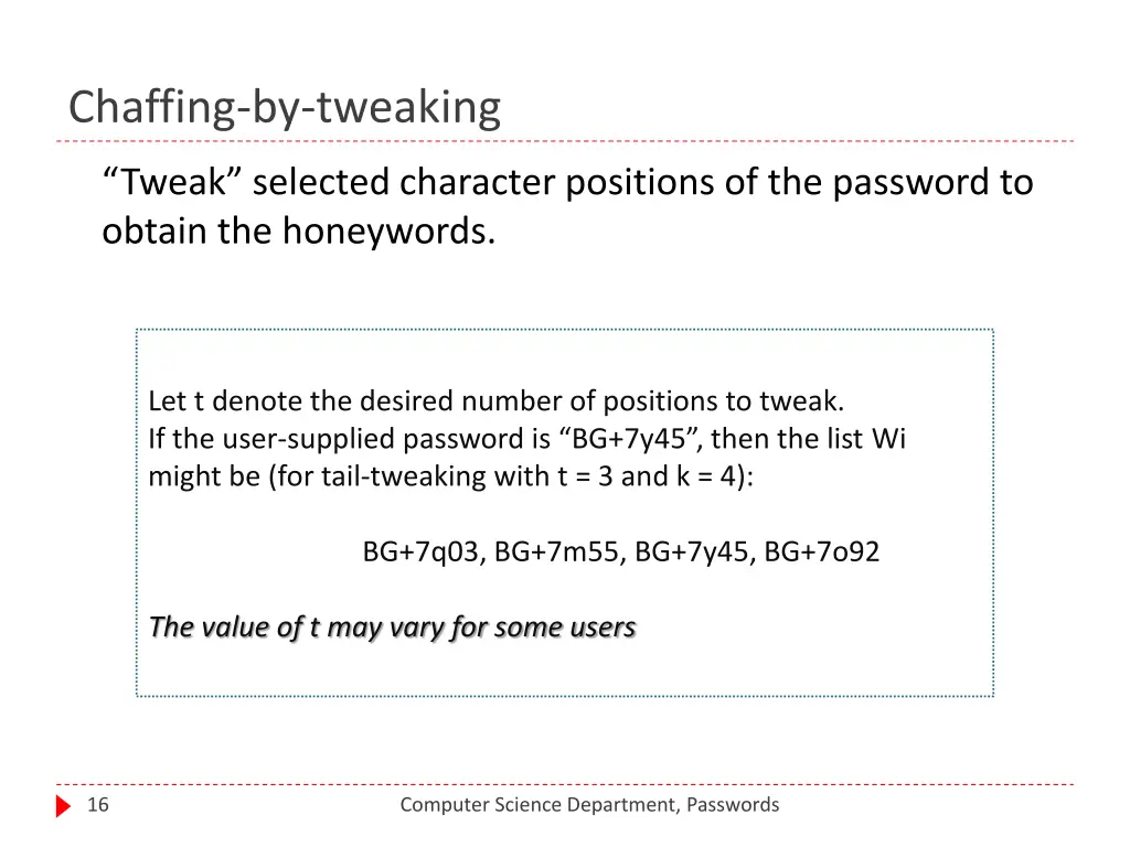 chaffing by tweaking
