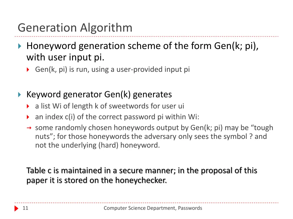 generation algorithm