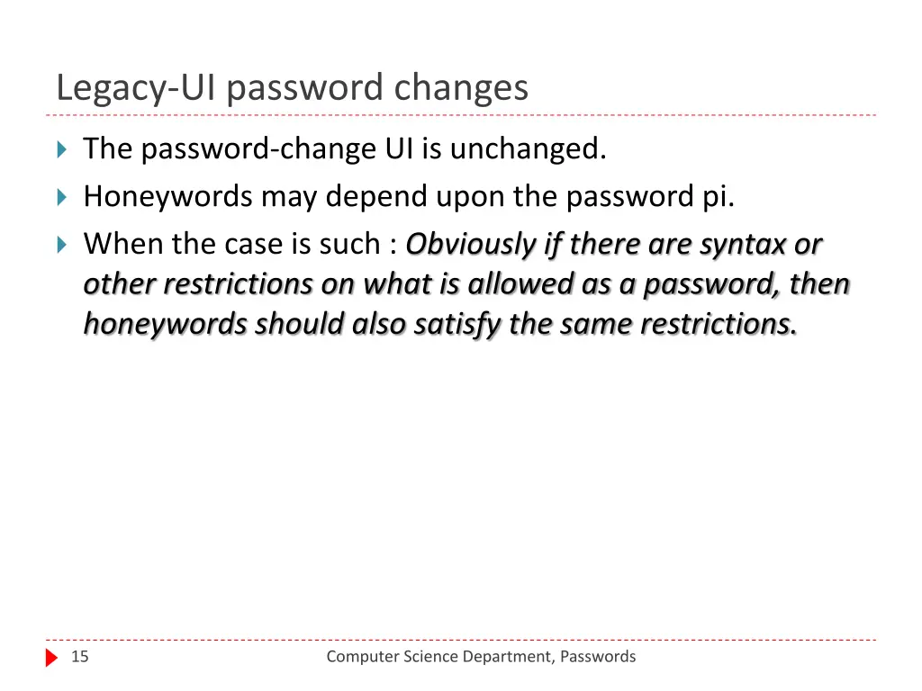 legacy ui password changes